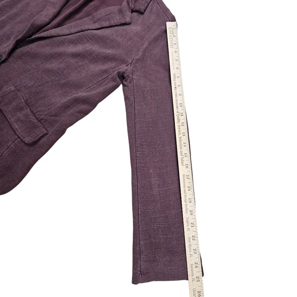 Free People Misha Linen Blend Oversized Chocolate Lava Blazer Jacket Size 6 - Picture 7 of 16